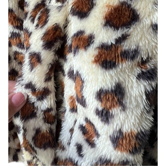 NWT Women's leopard la miel faux puffer coat  print Jacket collar pockets size S - Picture 4 of 15